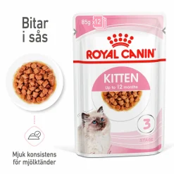 Kattmat Royal Canin Kitten Pouches Gravy Bitar i sås 12x85g
