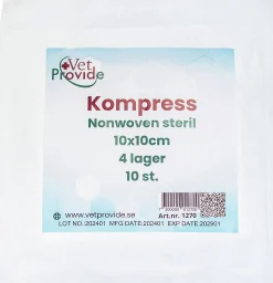 Kompress Vetprovide 10x10cm 10-p