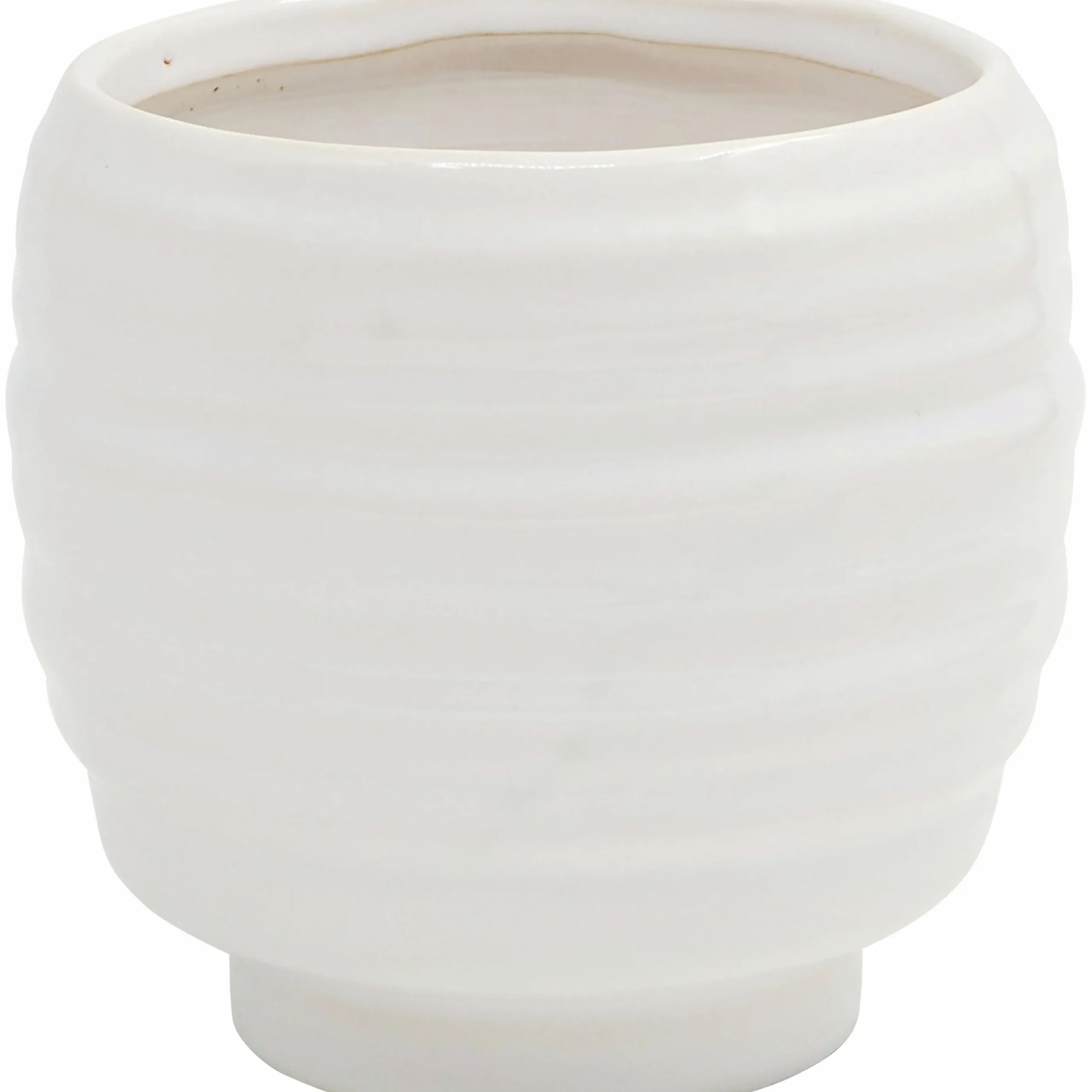 Kruka Zeline Rillor Vit Ø15cm höjd 14cm