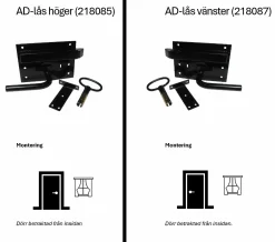 Ladugårdslås AD-lås Original 2435 svart vänster