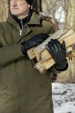 Läderhandskar Granberg med fleecefoder Svart