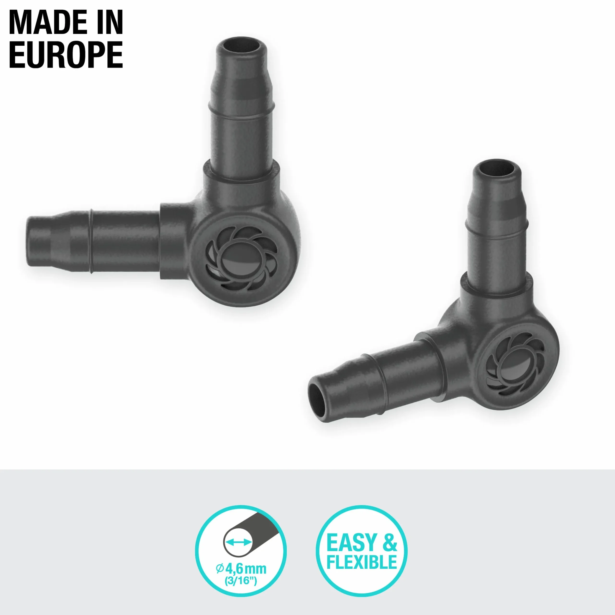 L-koppling Gardena MicroDrip 3/16" 10-p