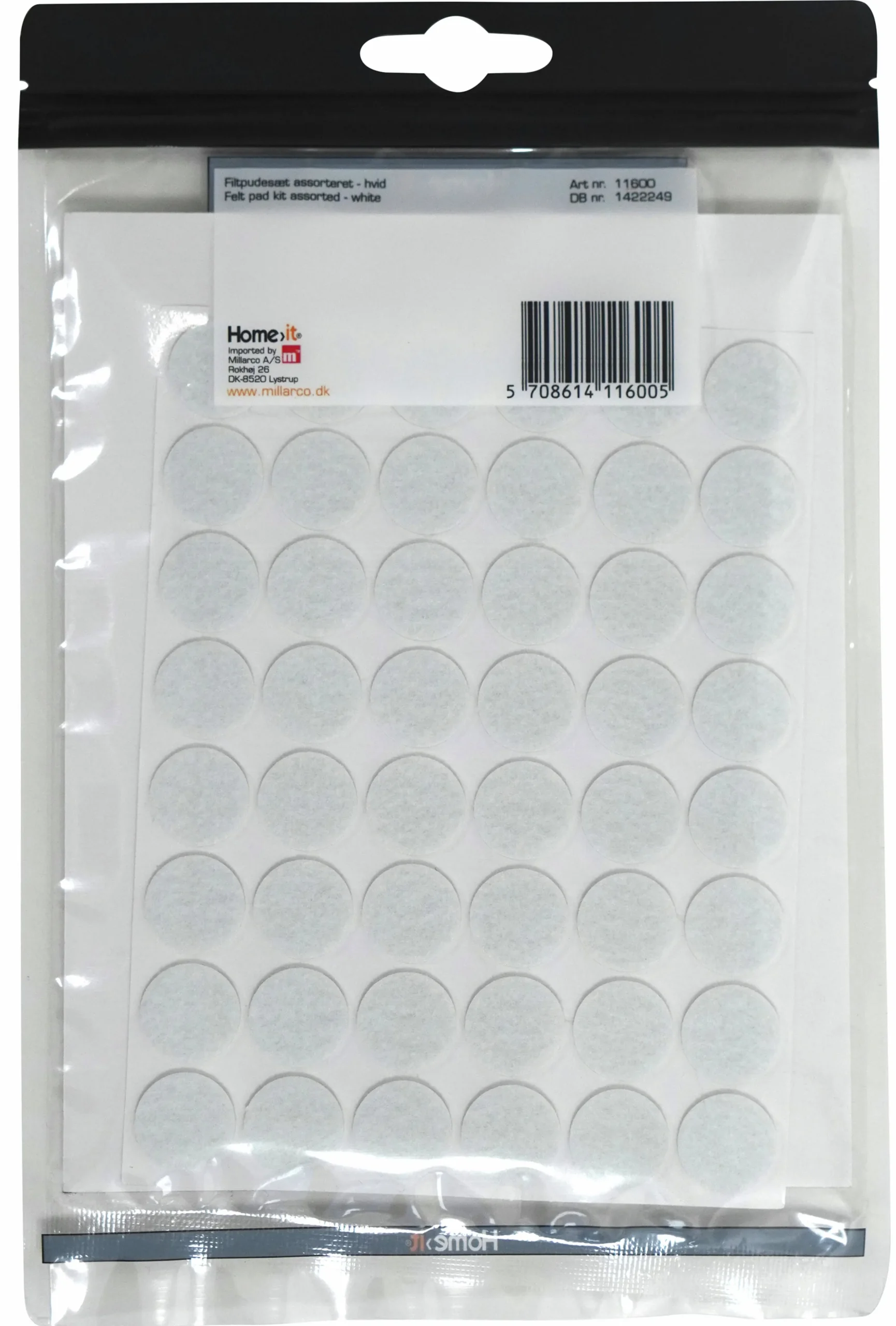 Möbeltassar Millarco HomeIT Självhäftande Mixpack vit 125-p