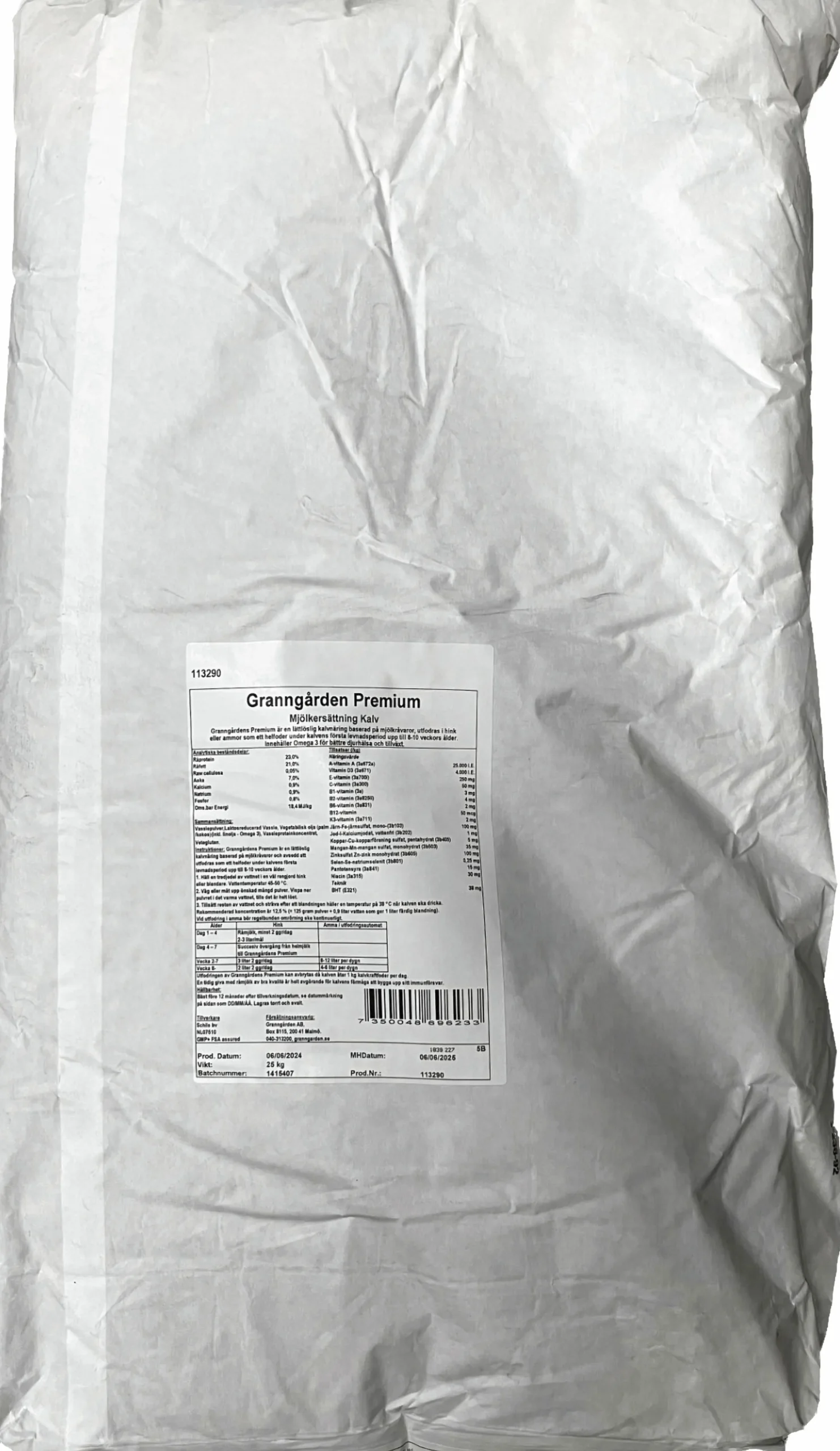 Mjölkersättning Granngården Kalv Premium 25kg