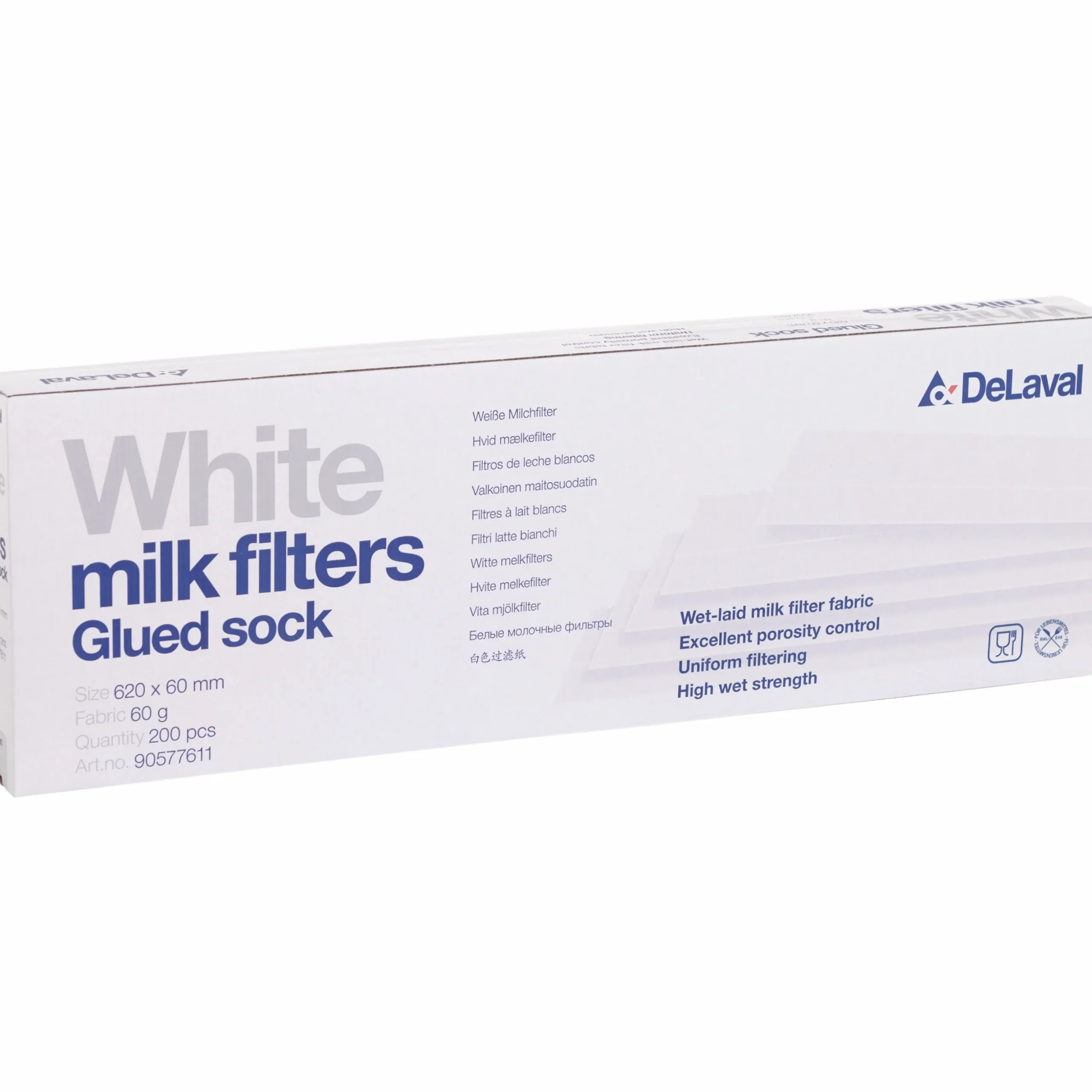 Mjölkfilter DeLaval 620x60mm vit 200-p