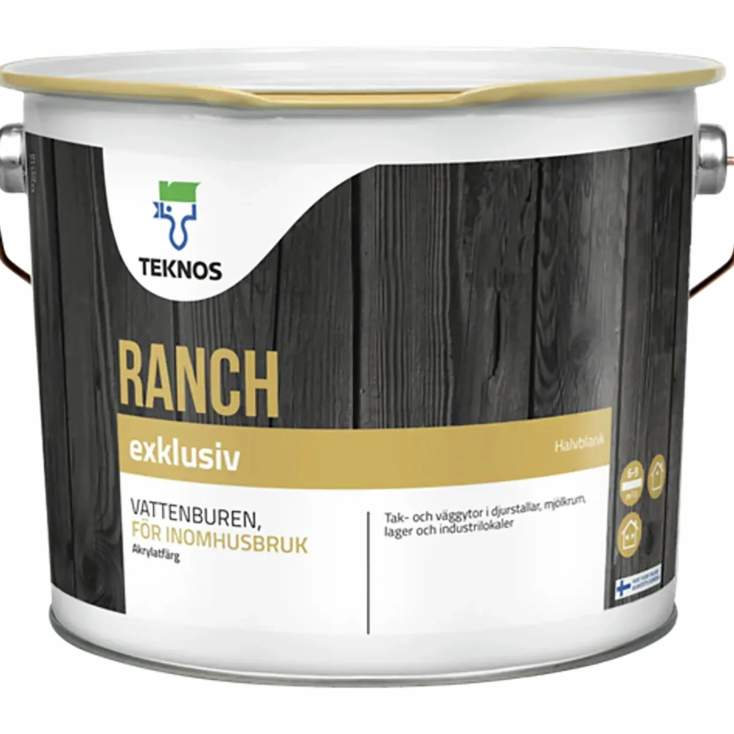 Målarfärg Teknos Ranch Exklusive vit/bas1 9L