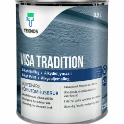 Målarfärg Teknos Visa Tradition svart utomhus 1L