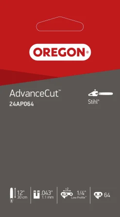 Motorsågskedja Oregon AdvanceCut 24AP 12" 1/4" 1,1mm 64dl