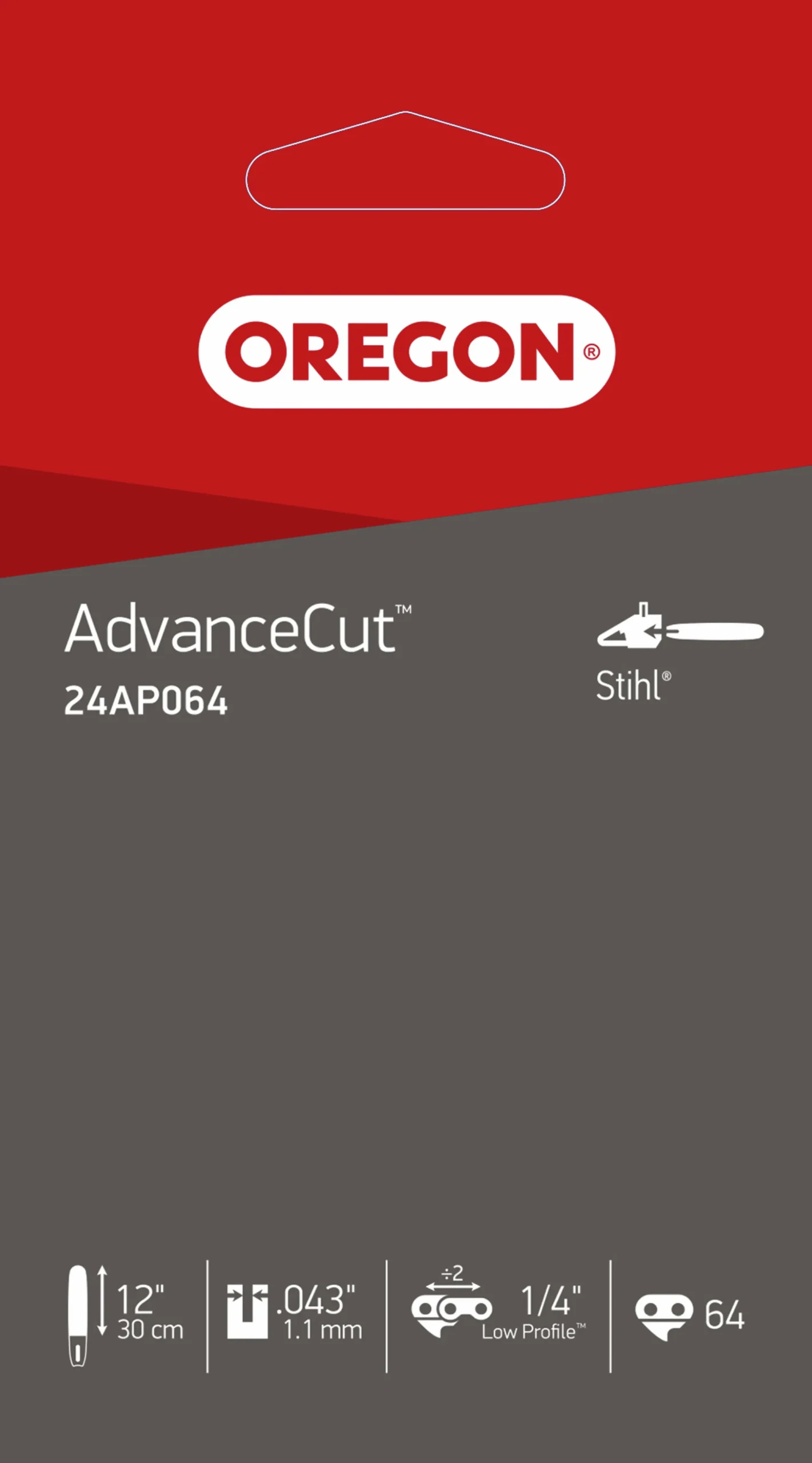 Motorsågskedja Oregon AdvanceCut 24AP 12" 1/4" 1,1mm 64dl
