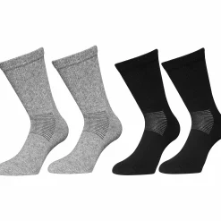 Outdoorsockor G1880 Ribbad med Ull Unisex Svart 2-p