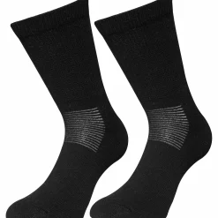 Outdoorsockor G1880 Ribbad med Ull Unisex Svart 2-p