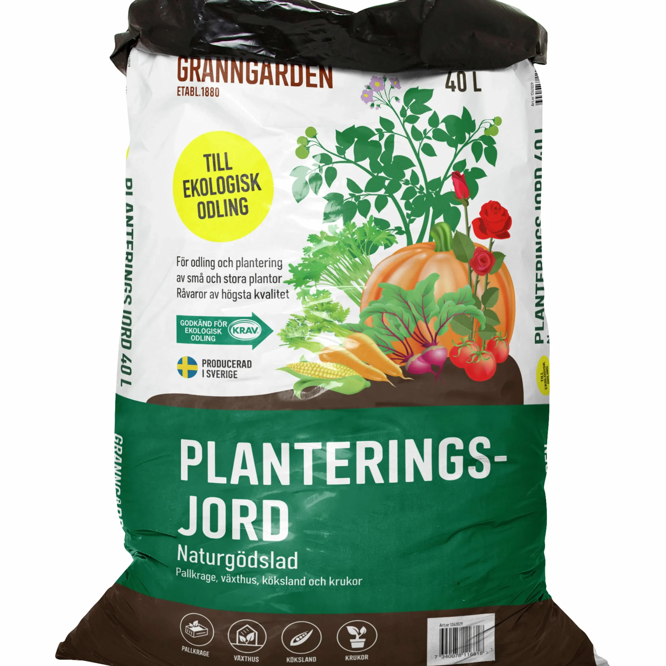 Planteringsjord Granngården Naturgödslad KRAV 40L