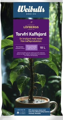 Planteringsjord Weibulls & Löfbergs Kaffejord Torvfri 18L