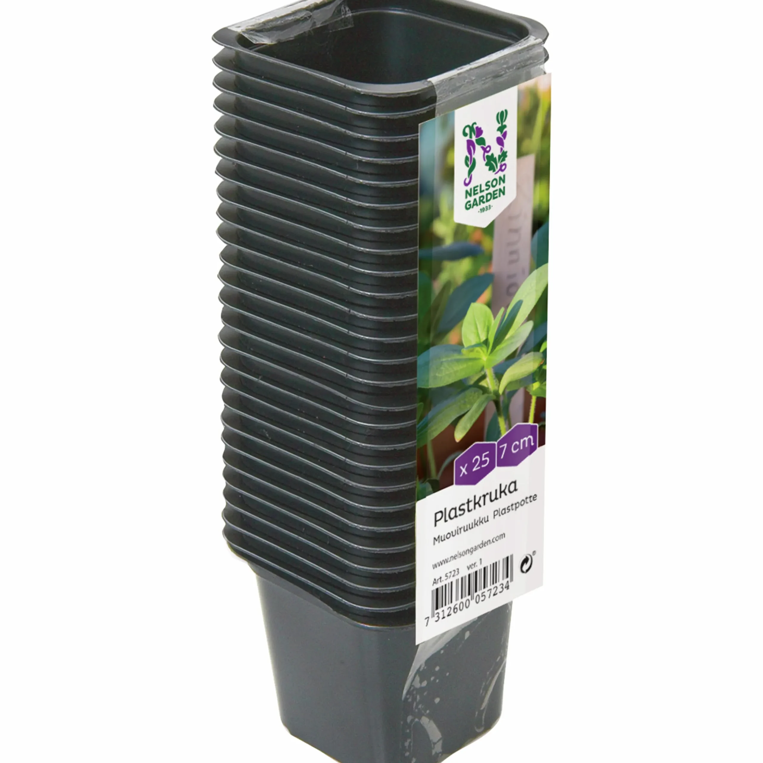 Plastkruka Nelson Garden Fyrkantig 7cm 25-p