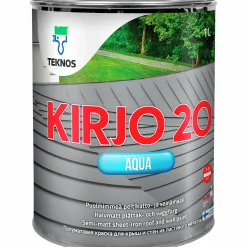 Plåtfärg Teknos Kirjo Aqua 20 Bas 1 0,9L