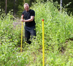 Rågångsstolpe Kebastolpen LD-polyeten röd/blå 150cm