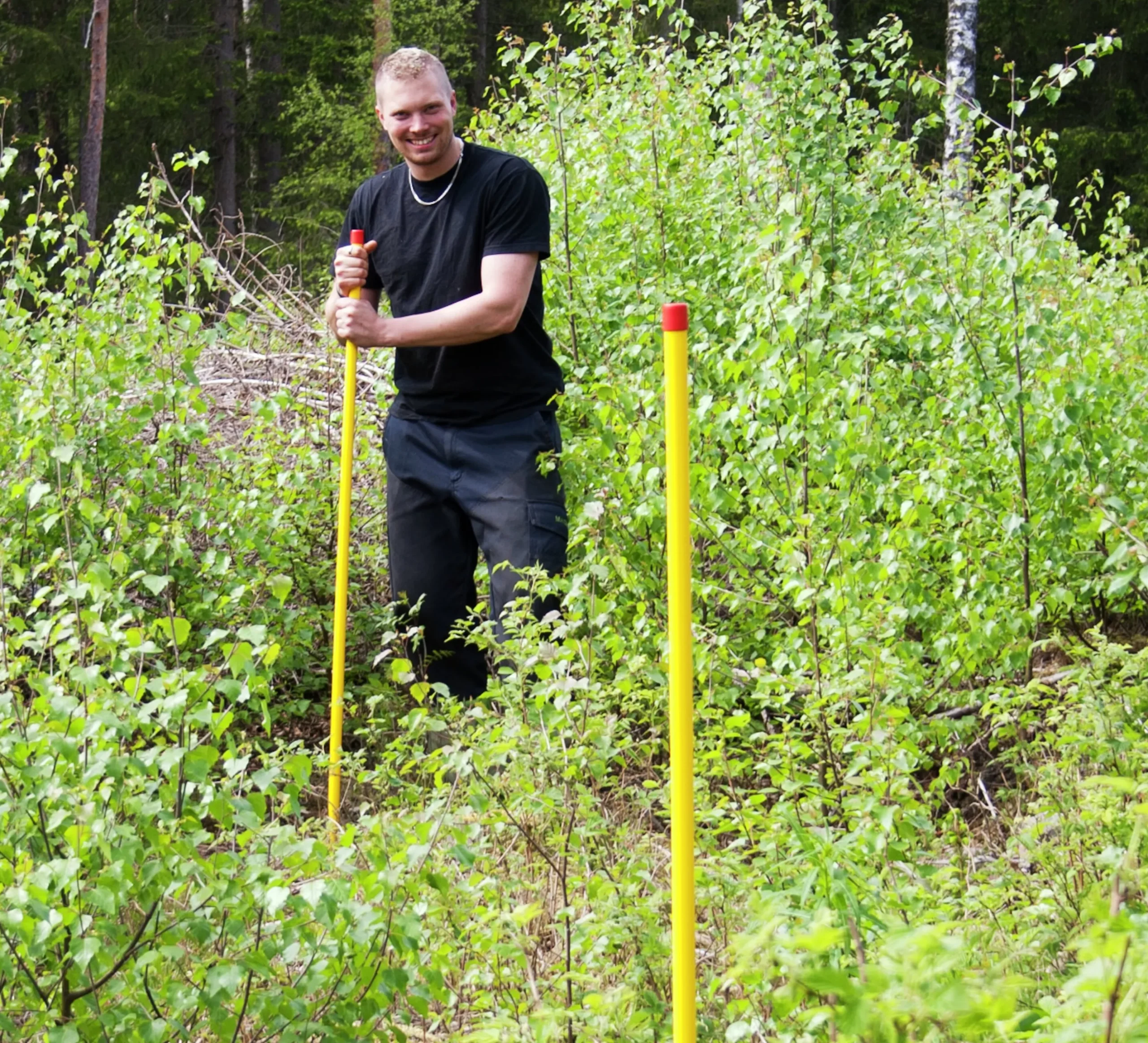 Rågångsstolpe Kebastolpen LD-polyeten gul/röd 150cm