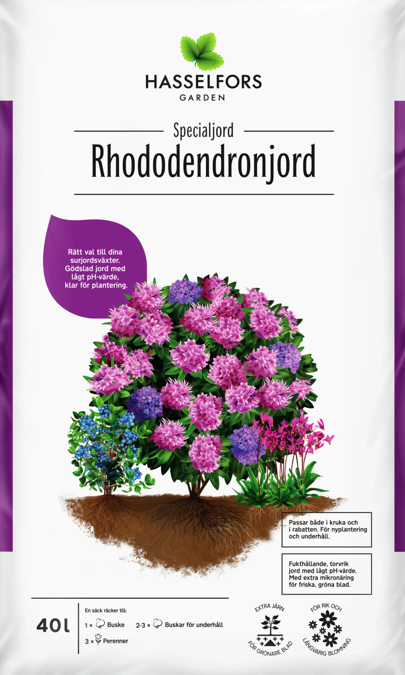 Rhododendronjord Hasselfors 40L