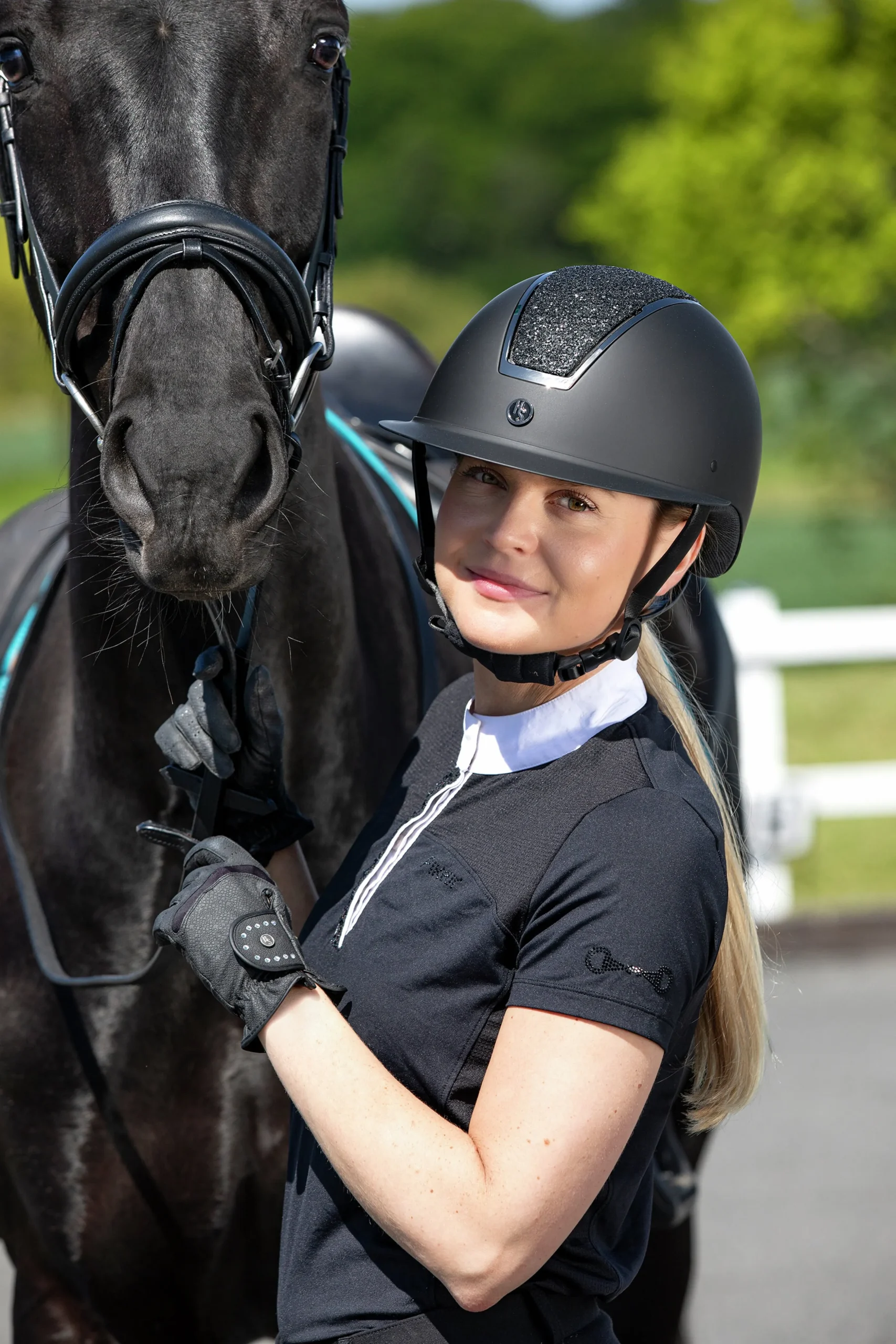 Ridhjälm Hansbo Sport Vision Tech Glitter Svart
