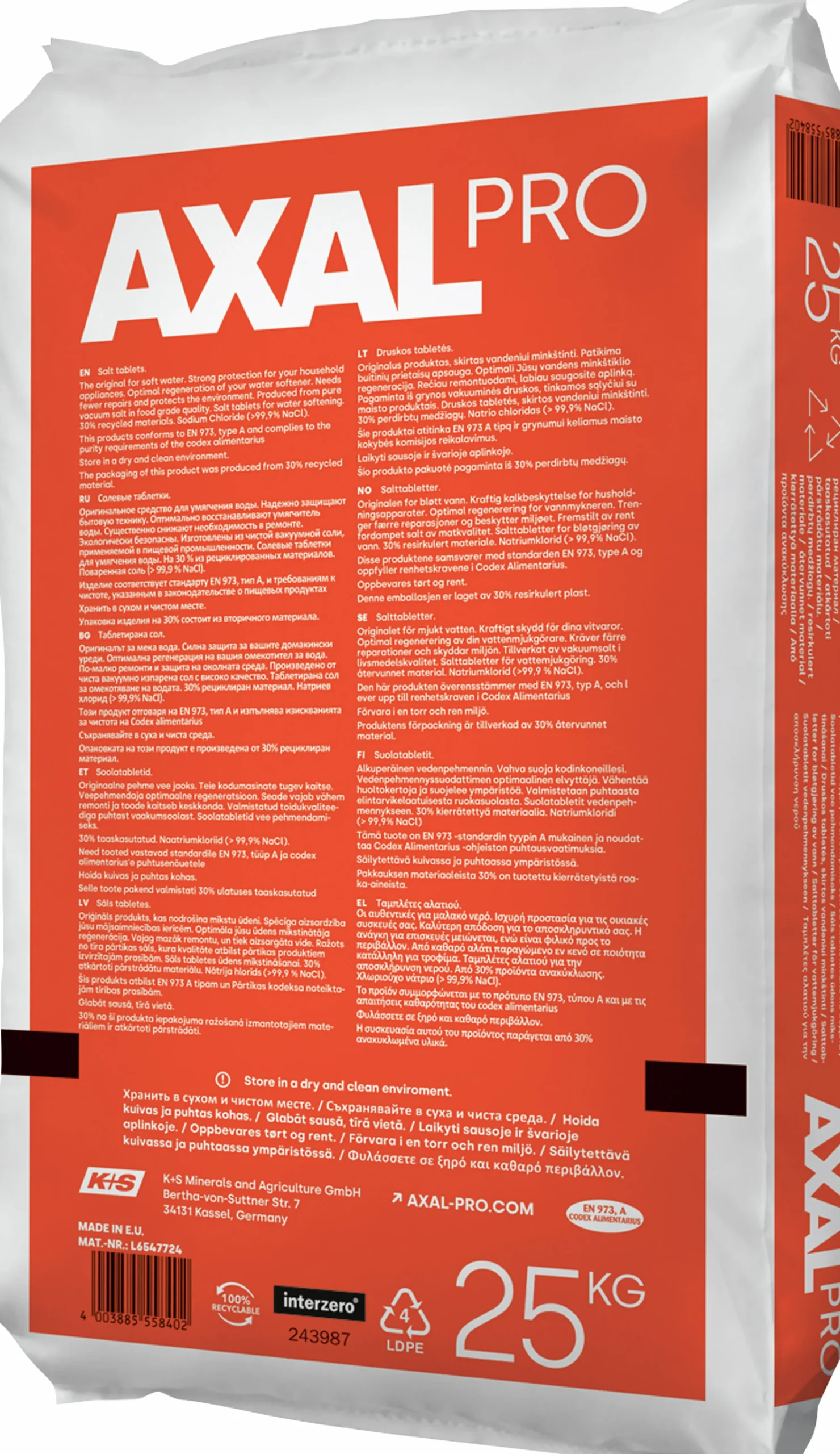 Salttabletter Axal Pro 25kg
