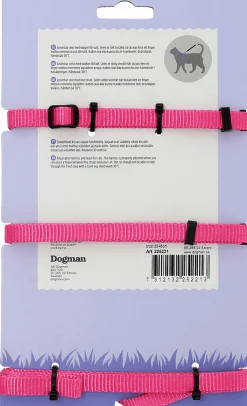 Sele med koppel Dogman Findus Rosa