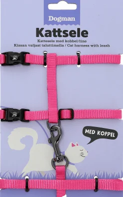 Sele med koppel Dogman Findus Rosa