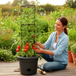 Självvattnande Tomatkruka Ventura m spaljé Ø34cm 100cm hög