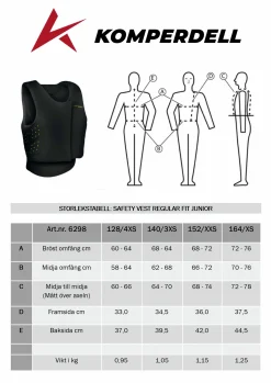 Säkerhetsväst Komperdell Regular Fit Junior Svart