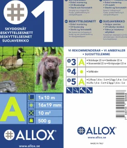 Skyddsnät Allox 1A Svart 1x10m