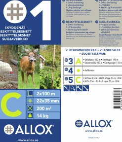 Skyddsnät Allox 1C 20x30mm maska Svart 2x100m