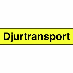 Skylt 'Djurtransport' liggande plast gul 900x200mm