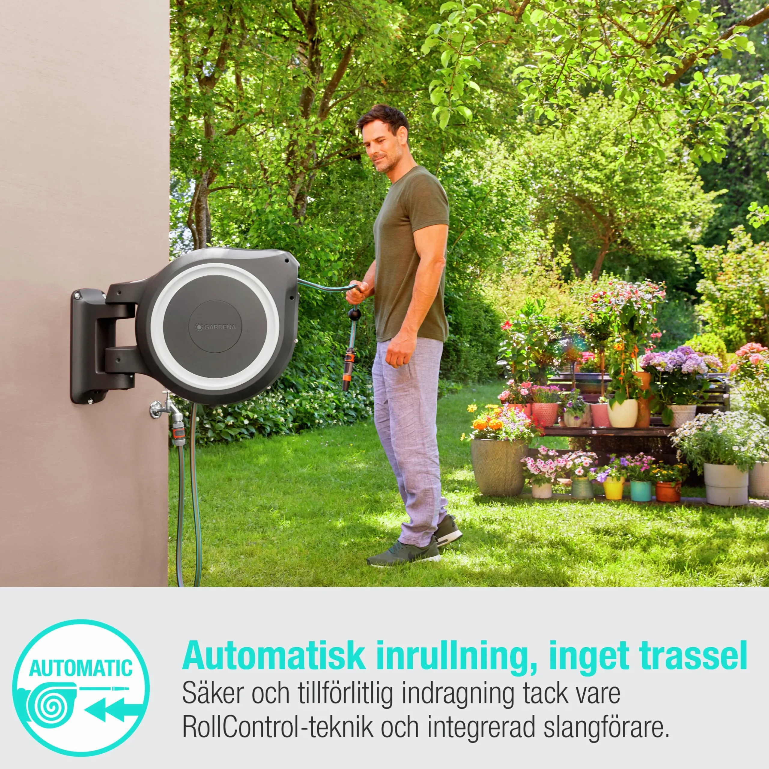 Slangvinda Gardena Väggslangbox RollUp XL 35m