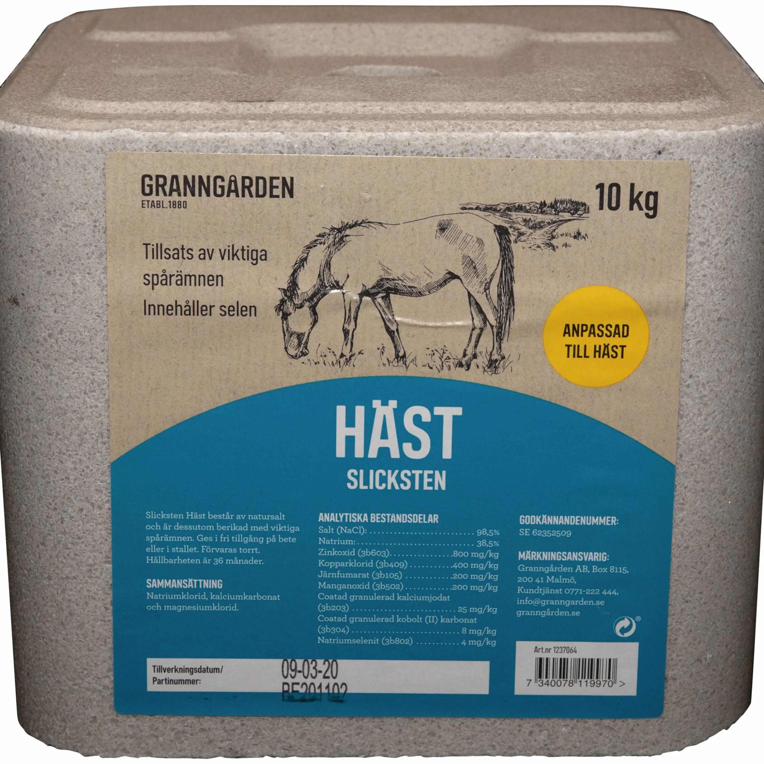 Slicksten Granngården Häst 10kg
