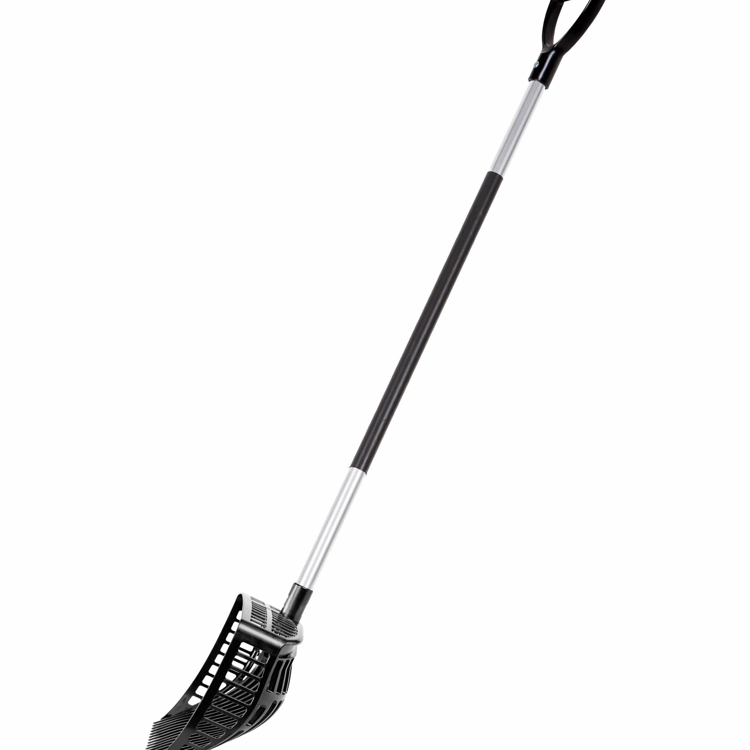 Stallgrep V-Plast Okrossbar V-Fork gummiklätt aluminiumskaft svart