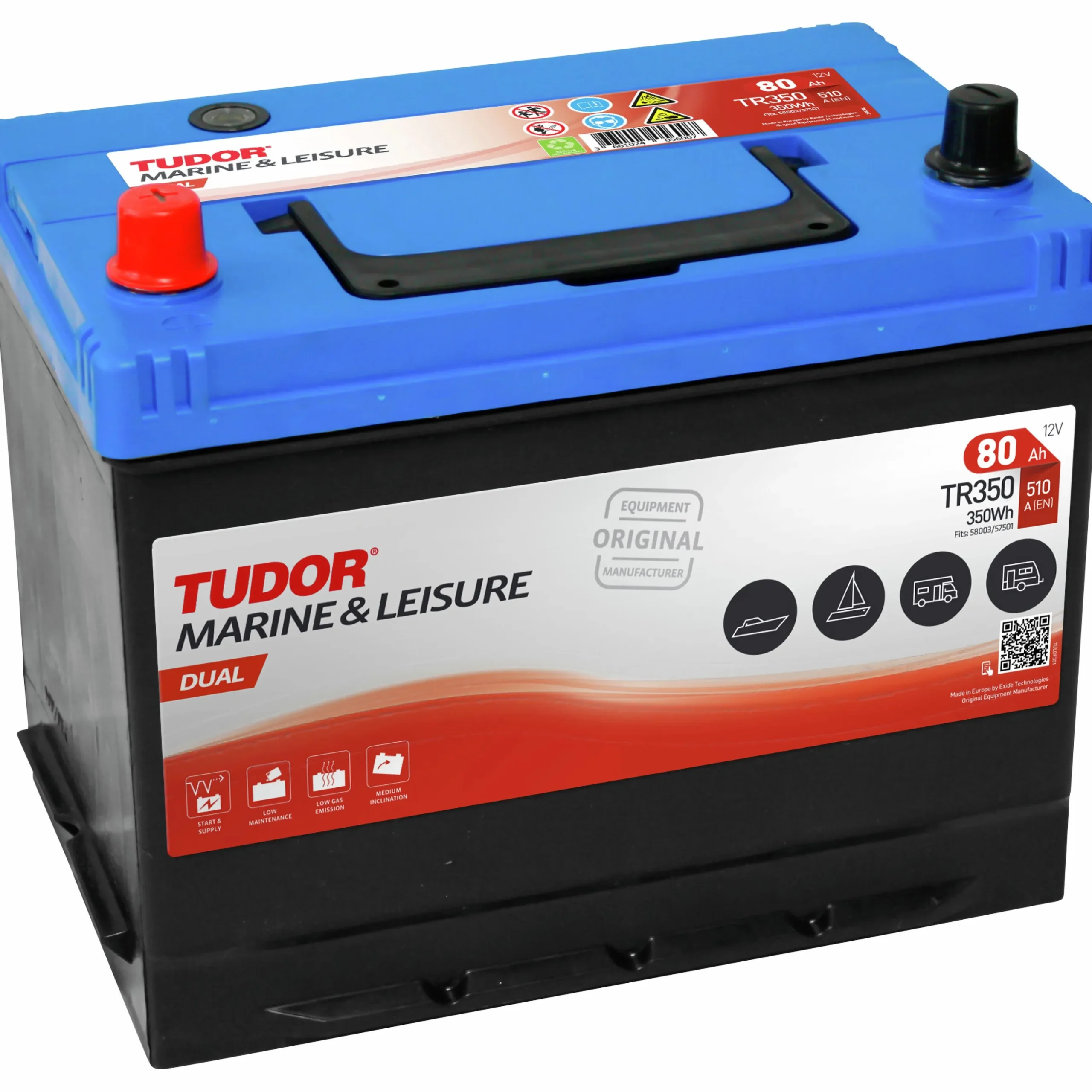 Stängselbatteri Tudor 80Ah 12V