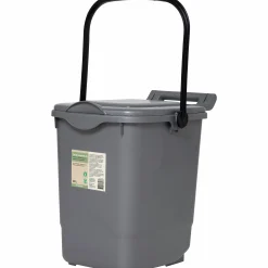 Strö- & foderhink Greenline med Lock Grå Plast 23L