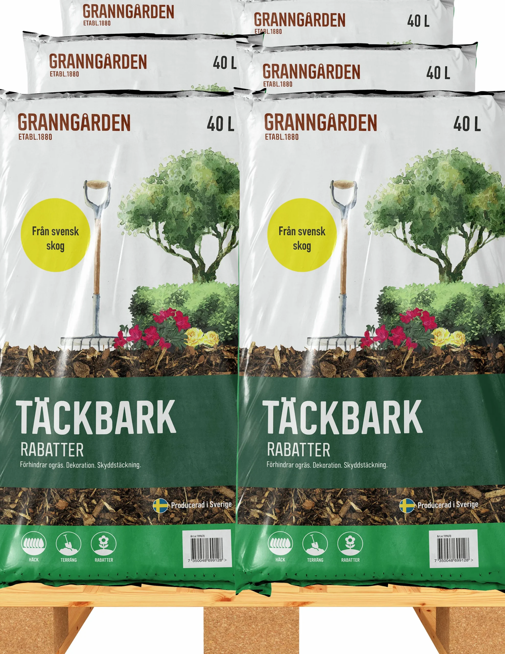 Täckbark Granngården Pall 48x40L