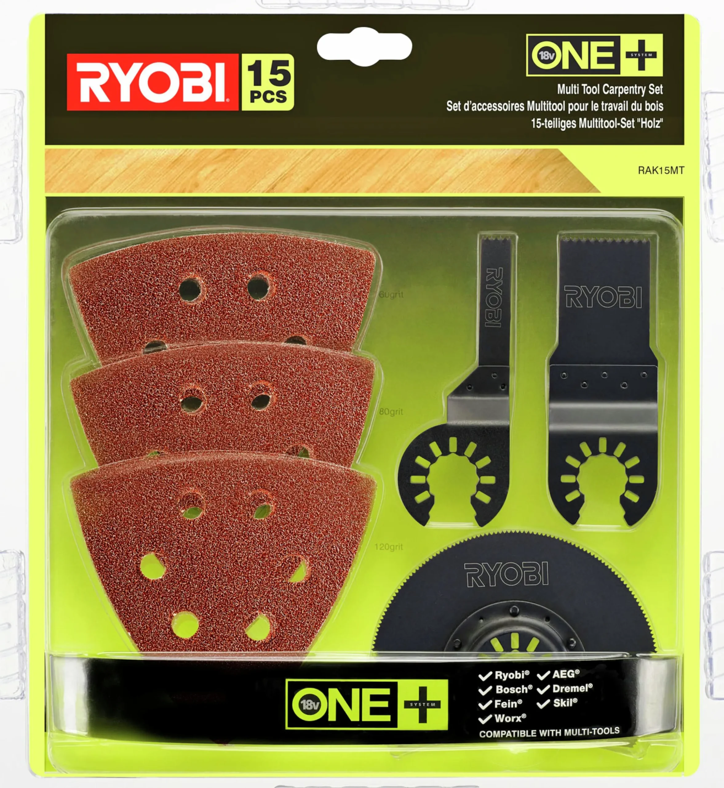 Tillbehörsset Ryobi Multiverktyg Rak 15Mt