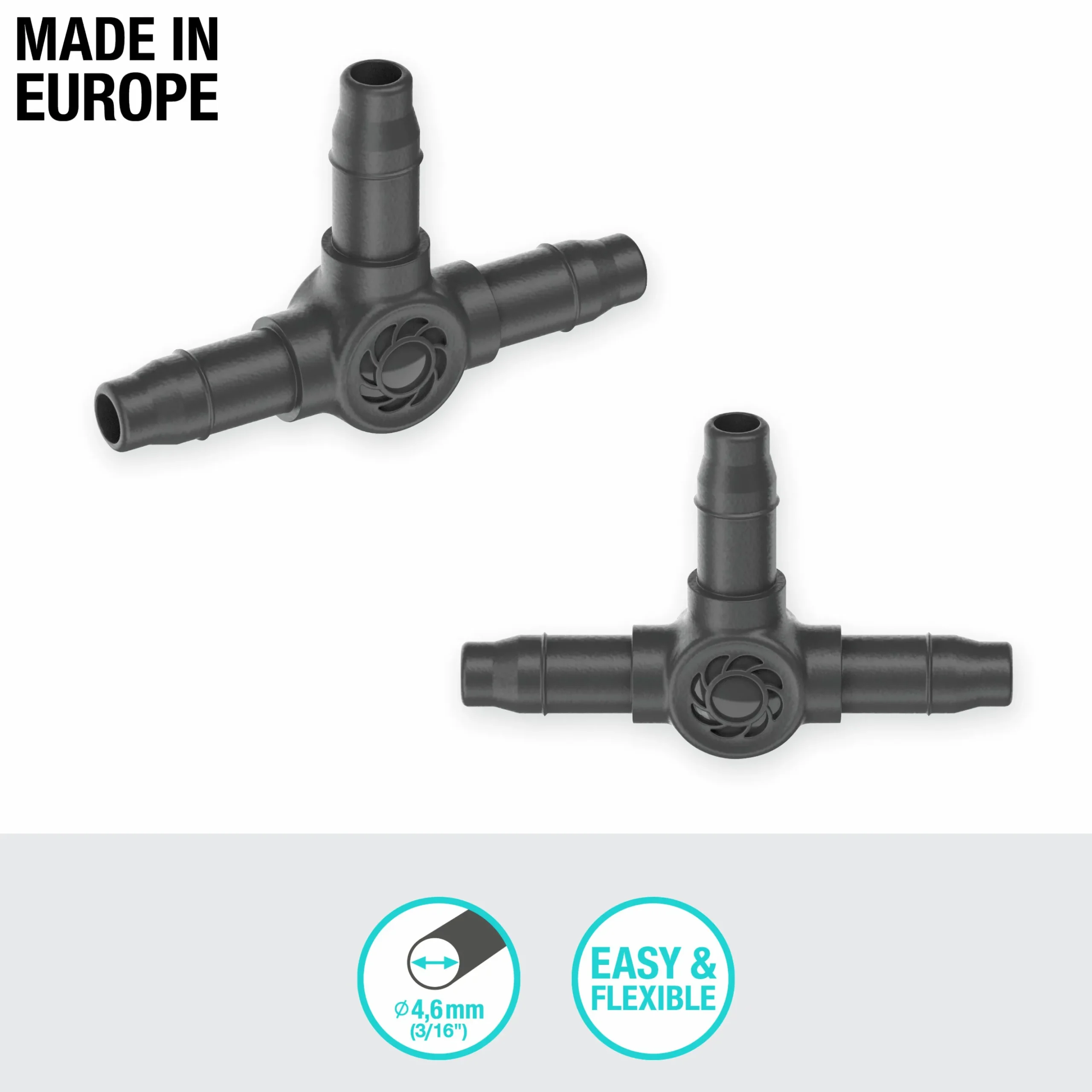 T-koppling Gardena MicroDrip 3/16" 10-p