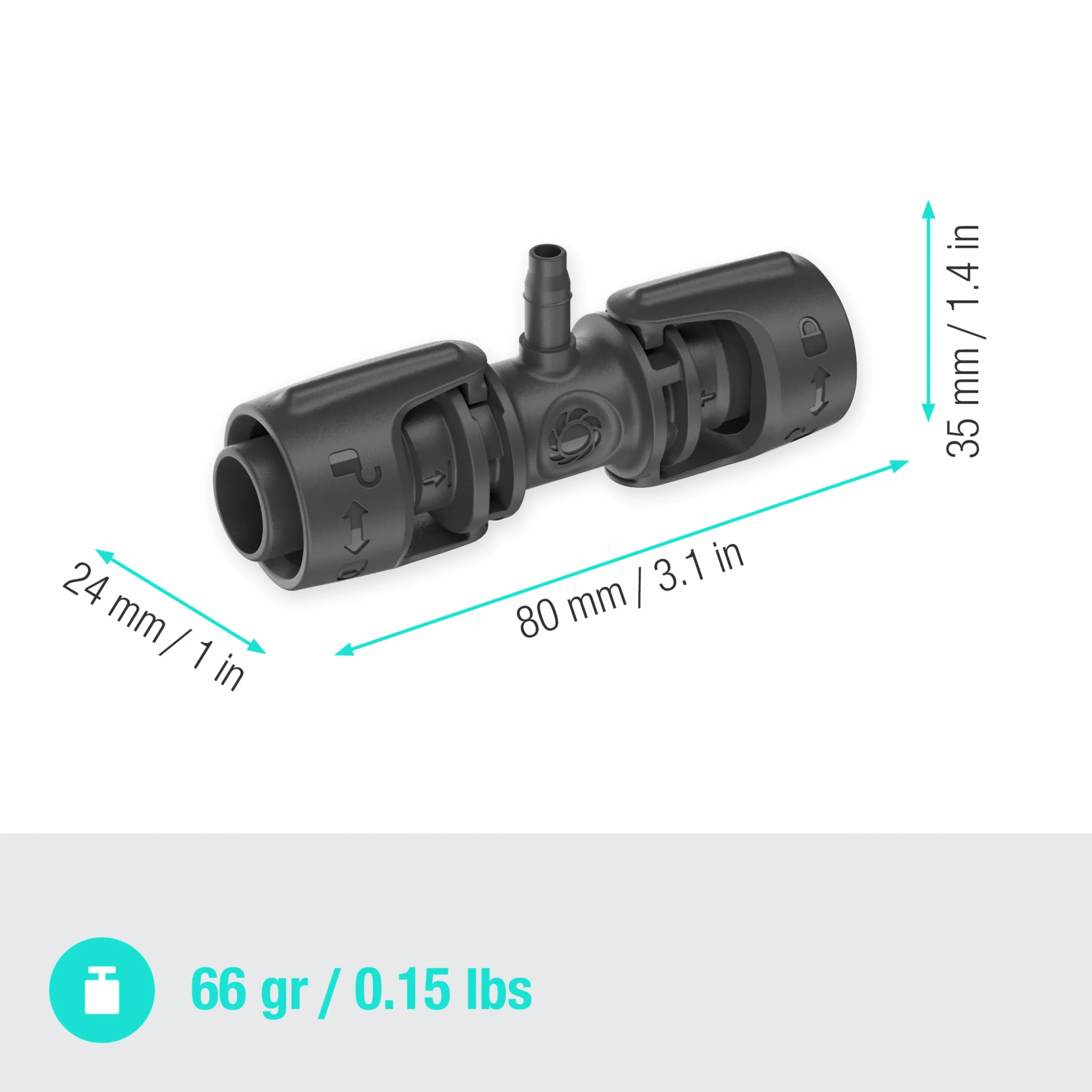 T-koppling Gardena MicroDrip reducering 1/2">3/16" 5-p
