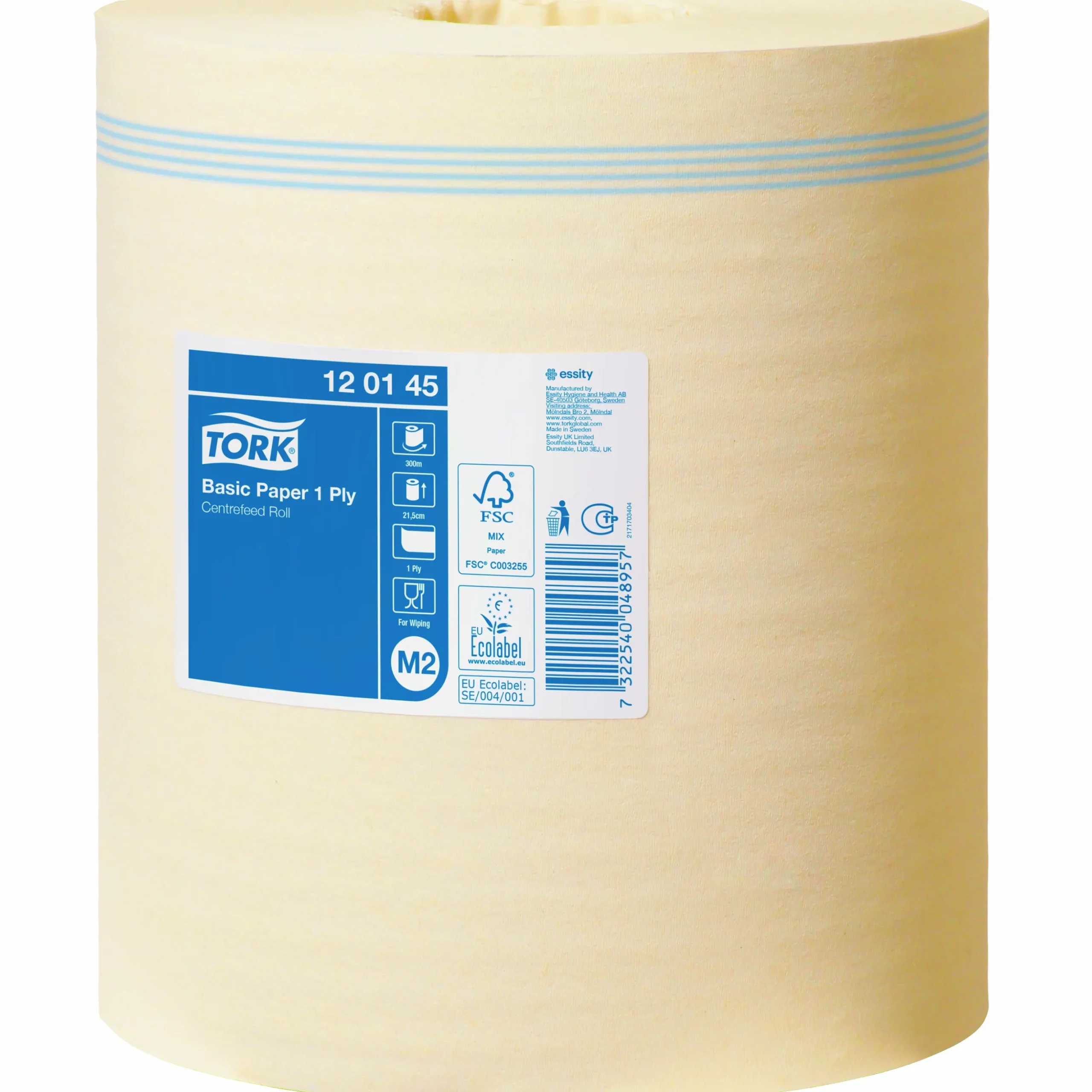 Torkpapper Tork Basic 1-lagers M2 1 rulle x 300 m (120145)