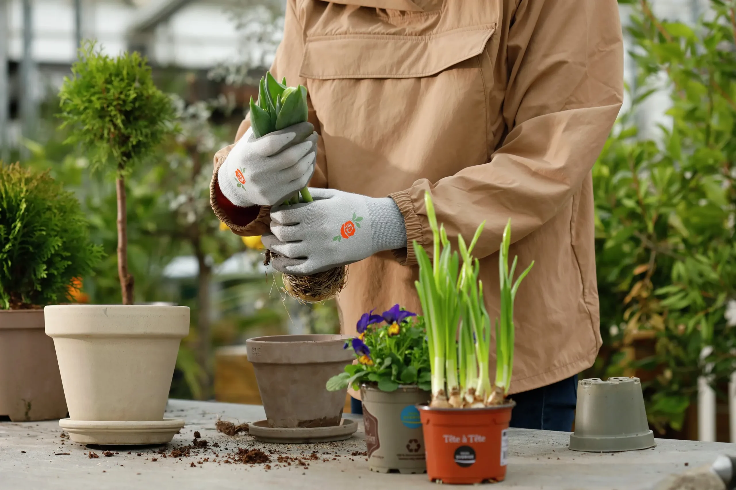 Trädgårdshandskar Granberg Grå