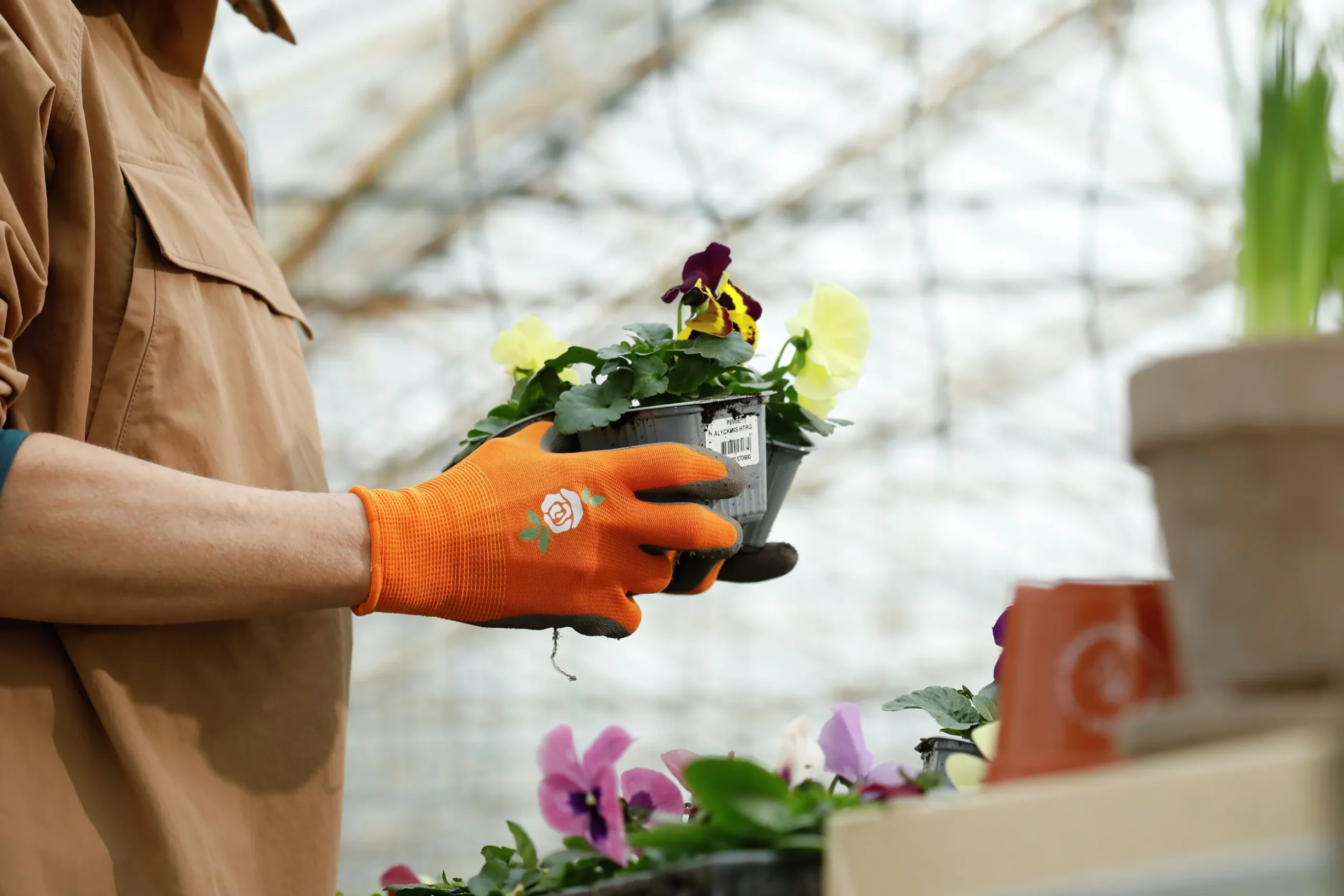 Trädgårdshandskar Granberg Latexbeläggning Orange