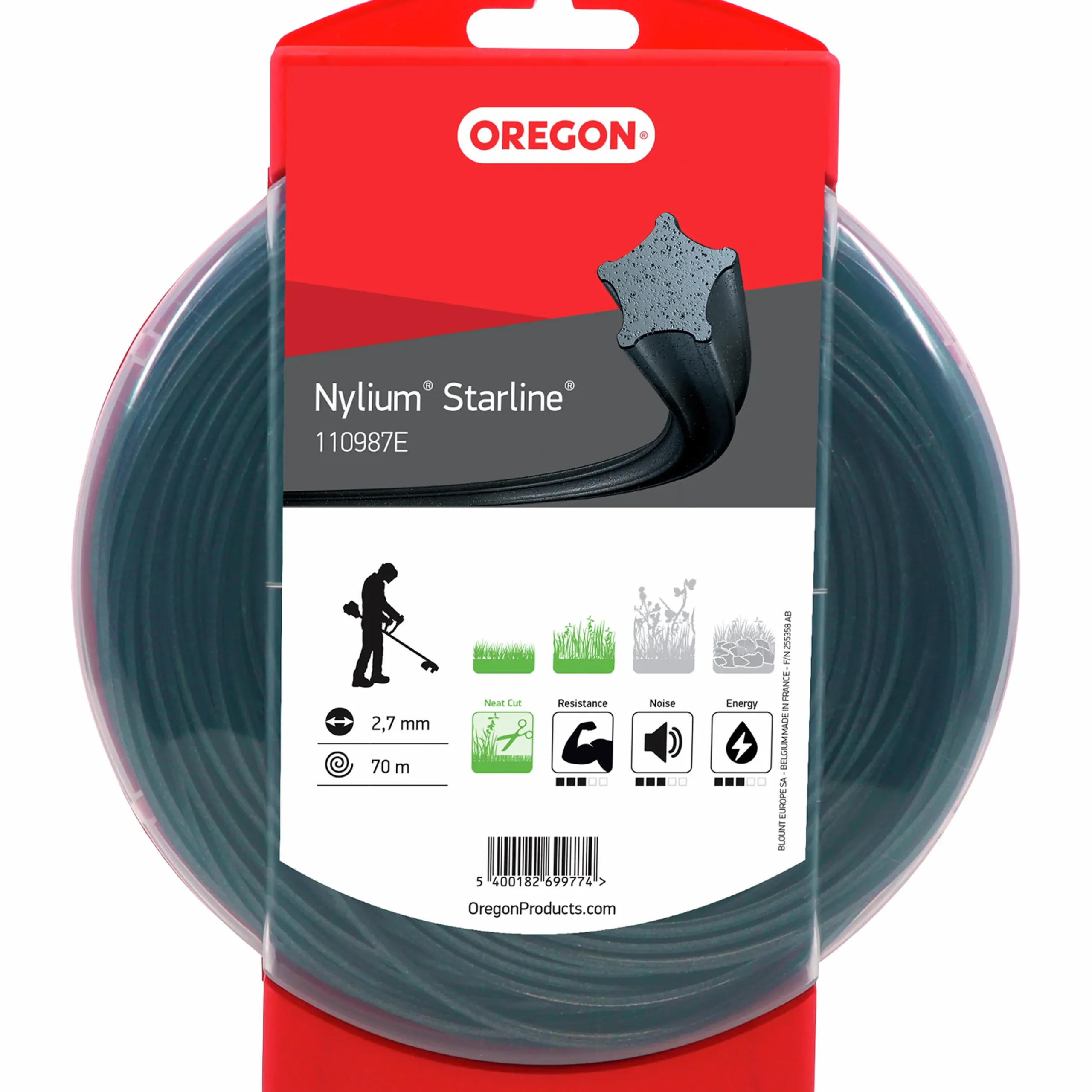 Trimmertråd Oregon Nylium Starline Ø2,7mmx70m