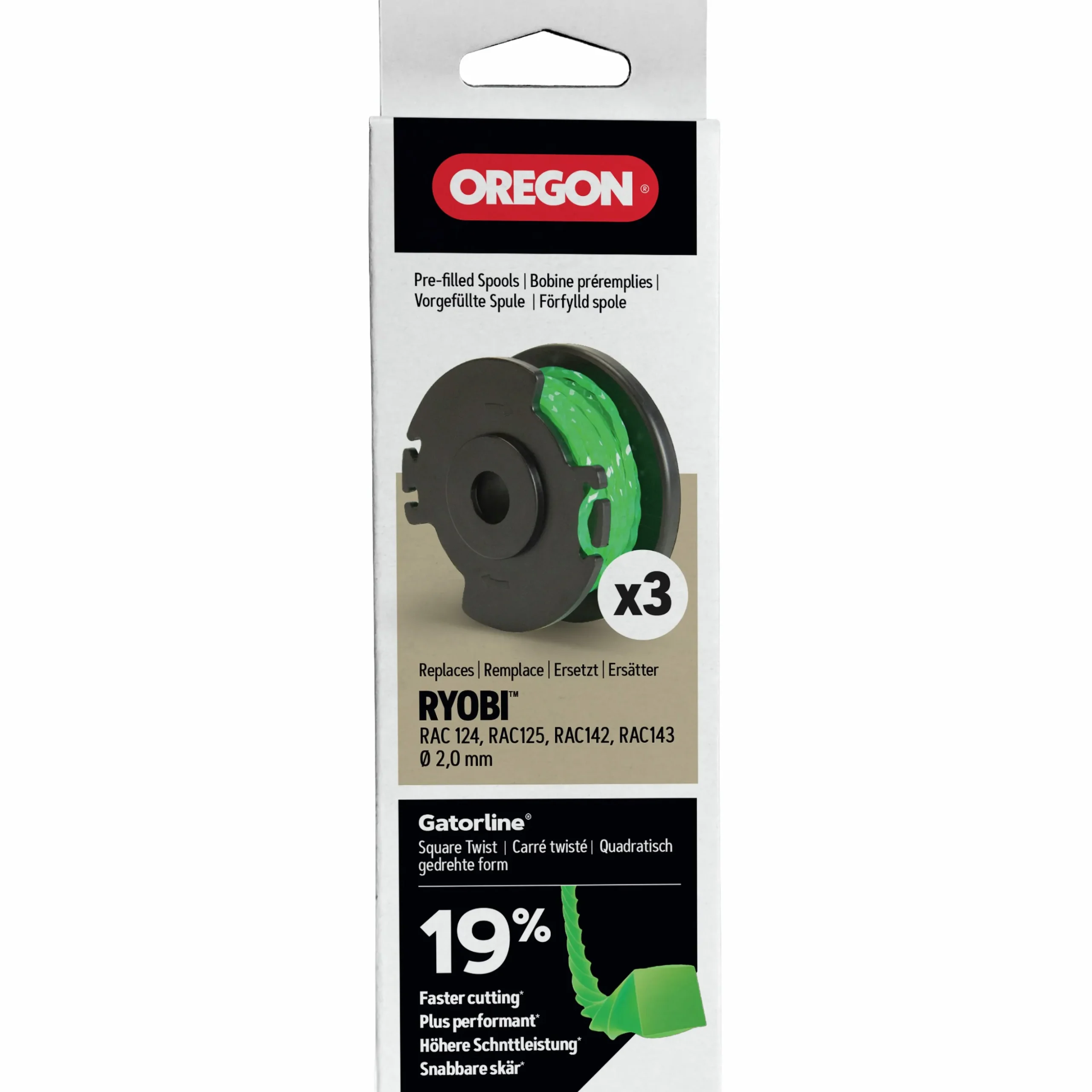 Trimmertråd på spole Oregon Ryobi Twist Ø2,0mm 3-p