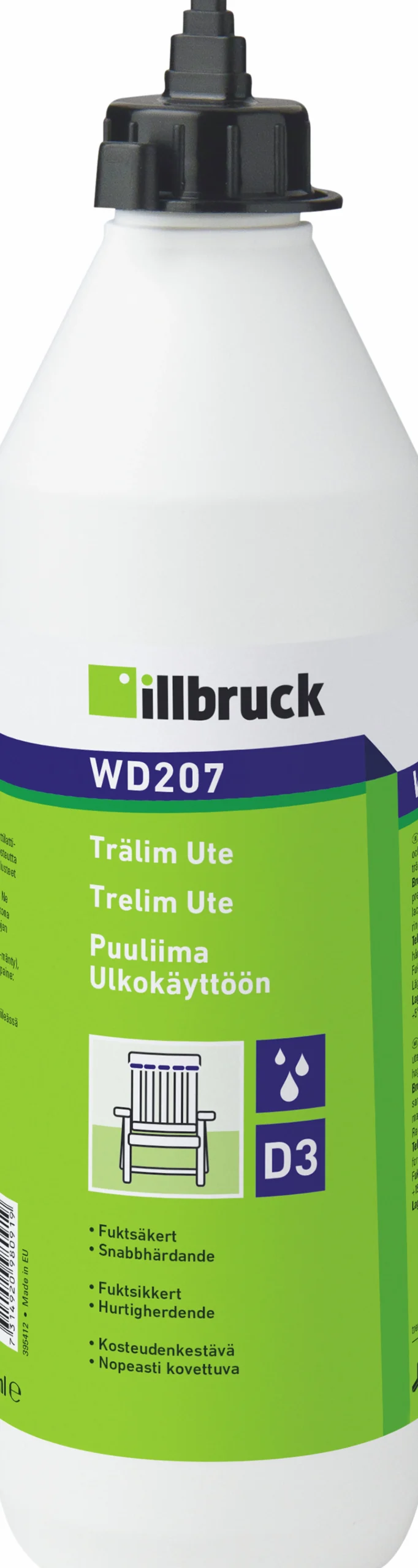 Trälim illbruck ute/inne D3 750ml