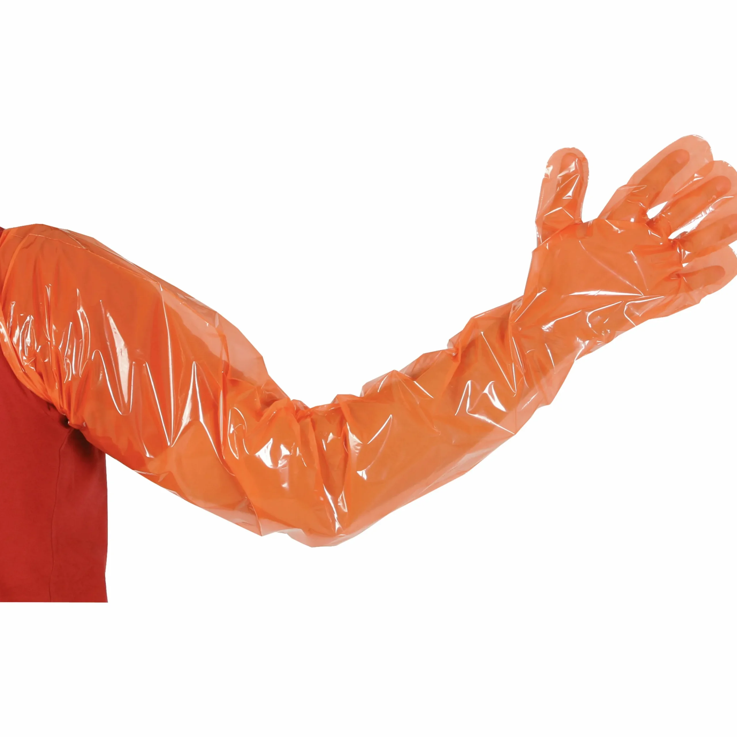 Undersökningshandskar Kerbl VETbasic orange 90cm 100-p