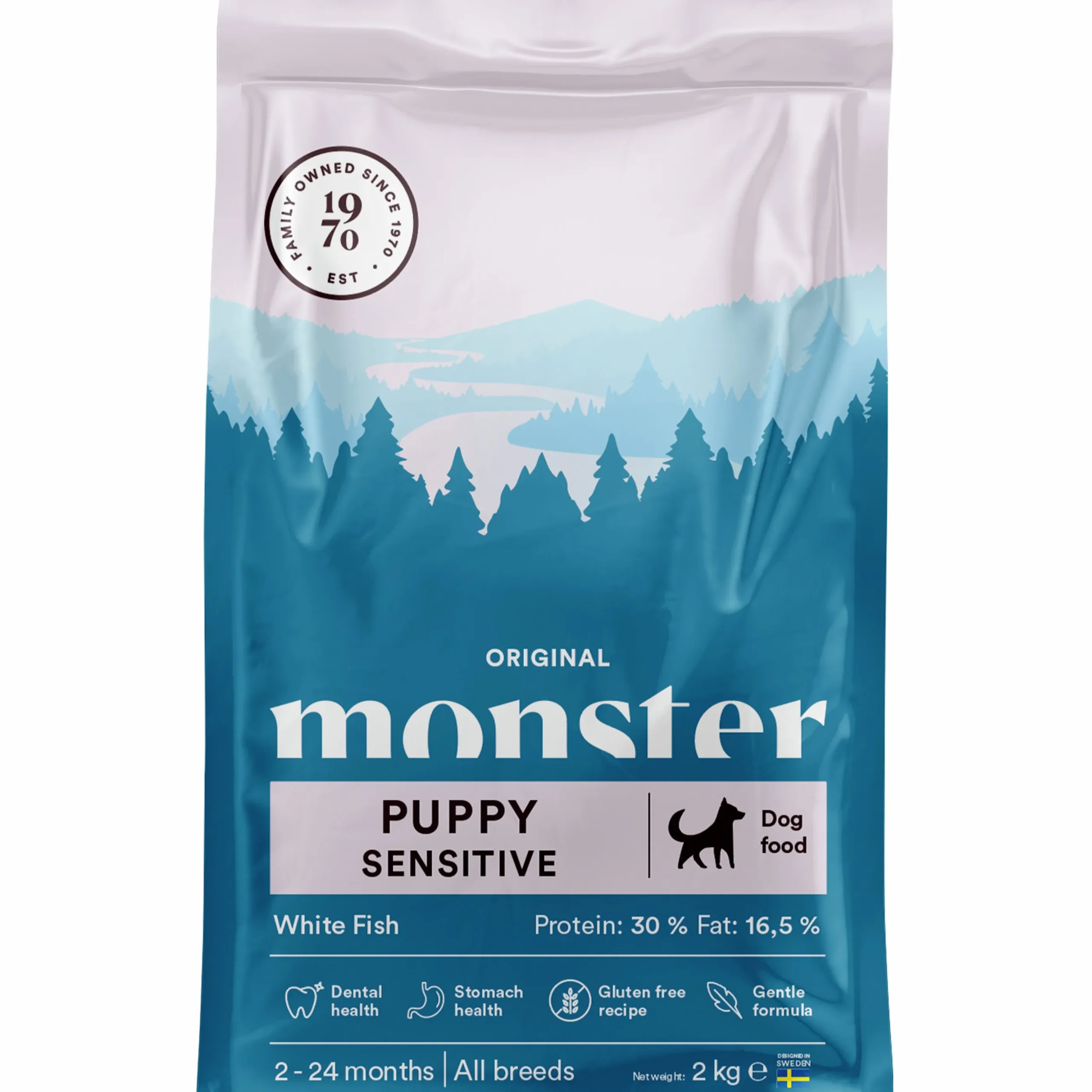 Valpfoder Monster Puppy Sensitive White Fish 2kg