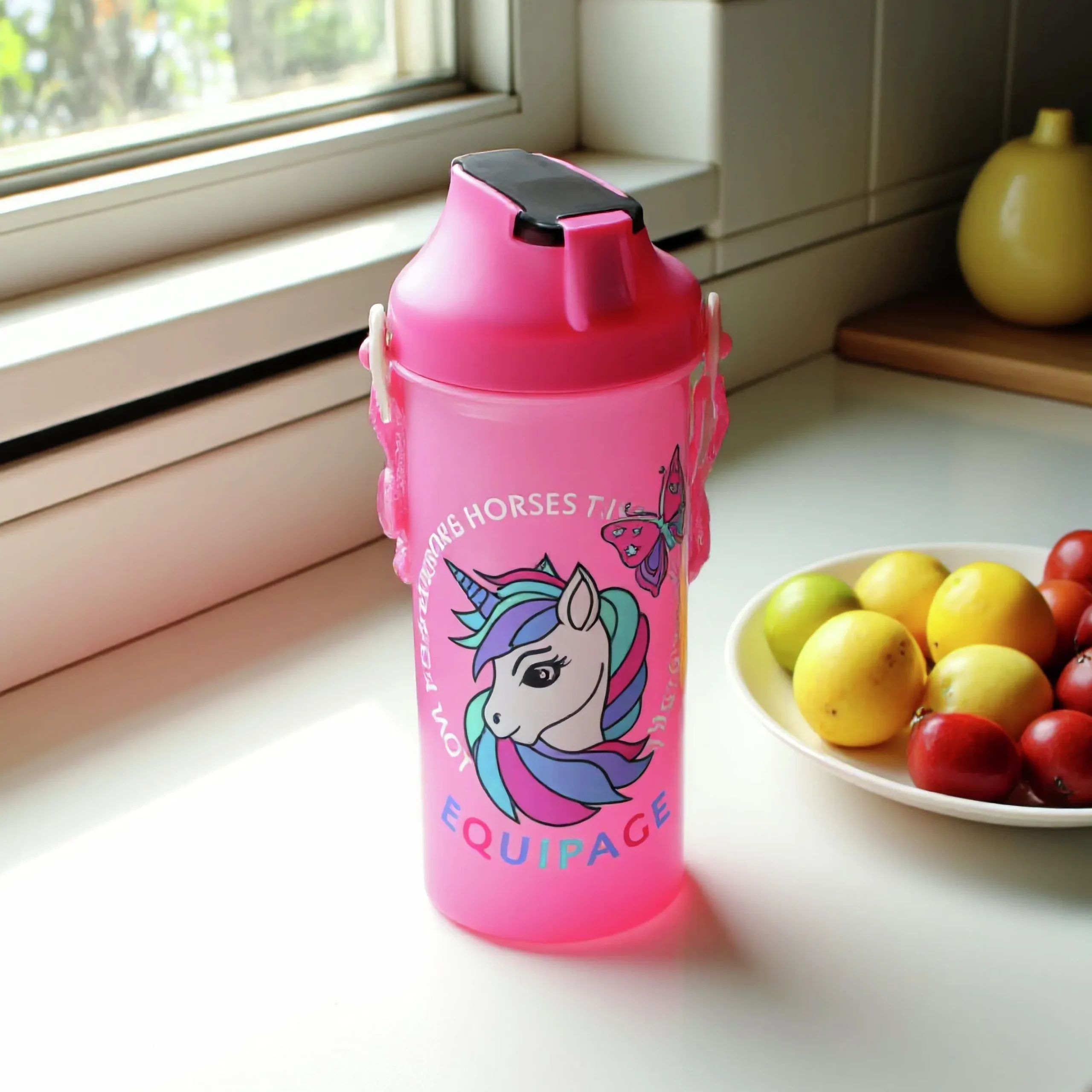 Vattenflaska Equipage Butterfly Rosa