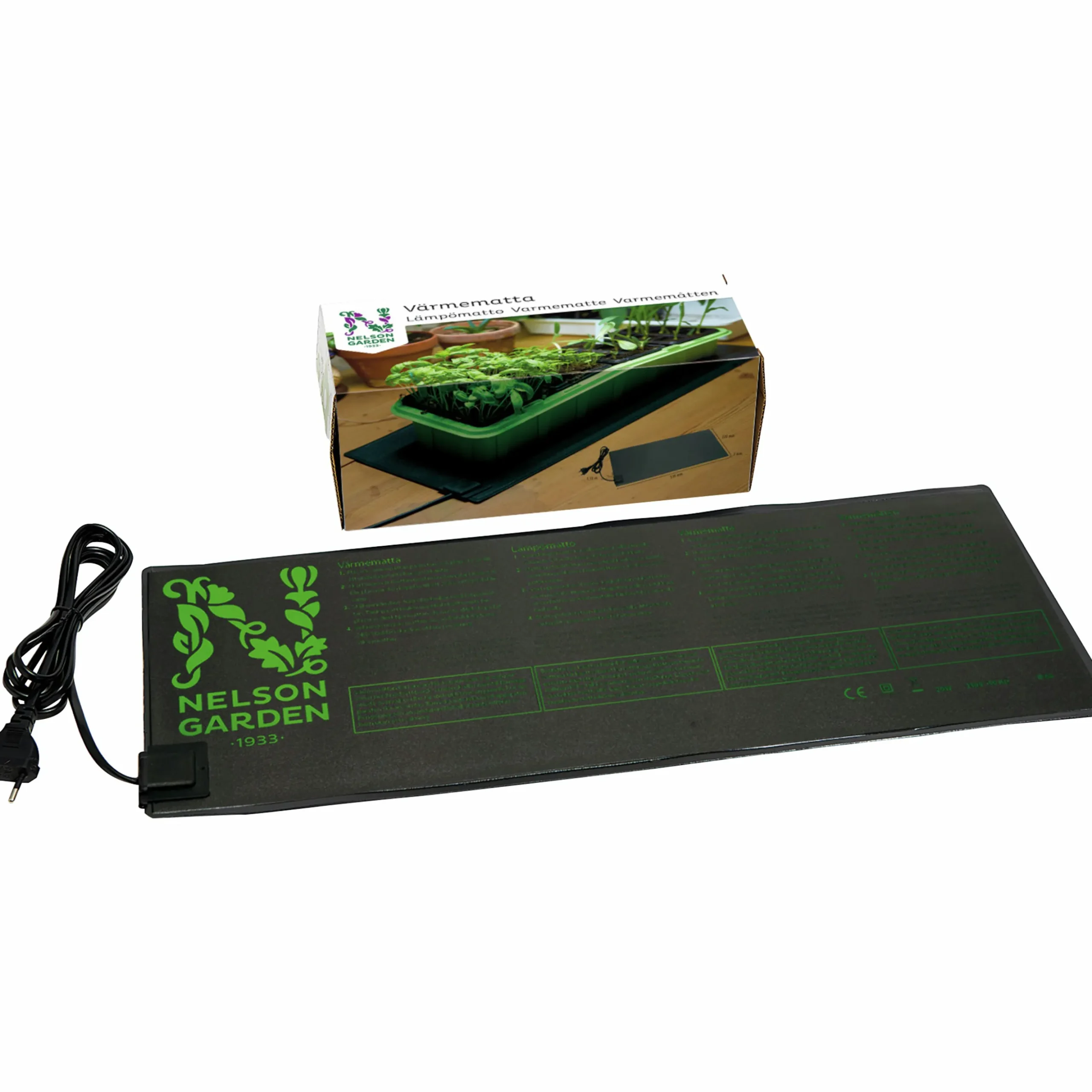 Värmematta Nelson Garden 230V Svart 22x53cm